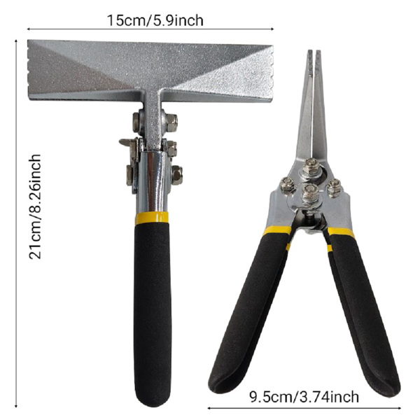 Metal Hand Seamer, 6 Inch Straight Jaw Sheet Metal Bender Tools for Flattening Metal,Double Dipped Cushion Handle-2