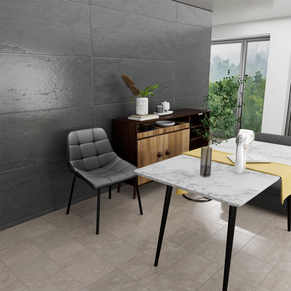 Esszimmerstühle 8er Set, Stühle Esszimmer Kunstleder mit Hoher Rückenlehne, Küchenstühle Modern mit Metallfüßen, Gepolsterter Esstisch Stühle Geeignet für Wohnzimmer Küche-6
