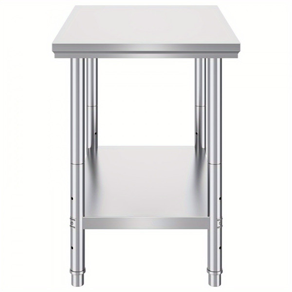 35 × 24 × 31 inch stainless steel commercial workbench, 700 pound super load capacity+3-speed height adjustment, professional level meal preparation workstation for kitchen/dining room/garage/backyard-10