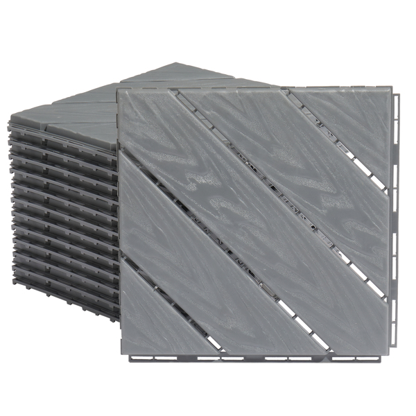 27pcs 30*30*2cm 深灰色 PP塑料 户外地板 户外地板-2