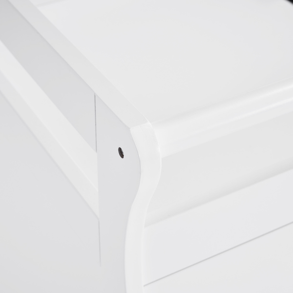 White 3-Tier Drawer Baby Cot with Safety Guard – 90.5x58x92cm | Wooden Baby Bed & Storage Combo-27