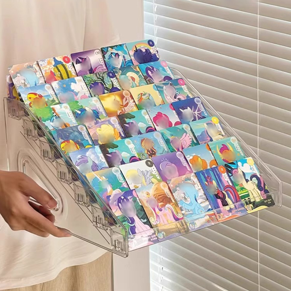 亚克力卡牌拆卡收纳架多层卡位架(Layers:7 layers, 型号:透明色7层）-4