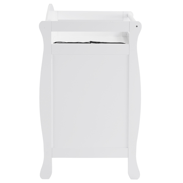 White 3-Tier Drawer Baby Cot with Safety Guard – 90.5x58x92cm | Wooden Baby Bed & Storage Combo-35