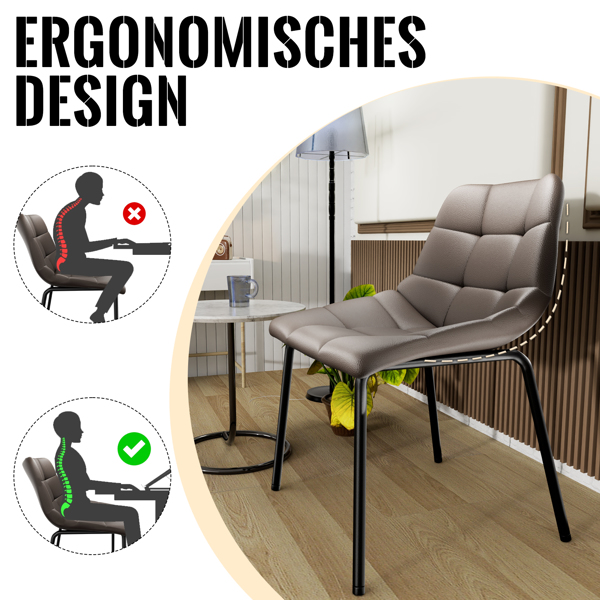 Esszimmerstühle 8er Set, Stühle Esszimmer Kunstleder mit Hoher Rückenlehne, Küchenstühle Modern mit Metallfüßen, Gepolsterter Esstisch Stühle Geeignet für Wohnzimmer Küche-6
