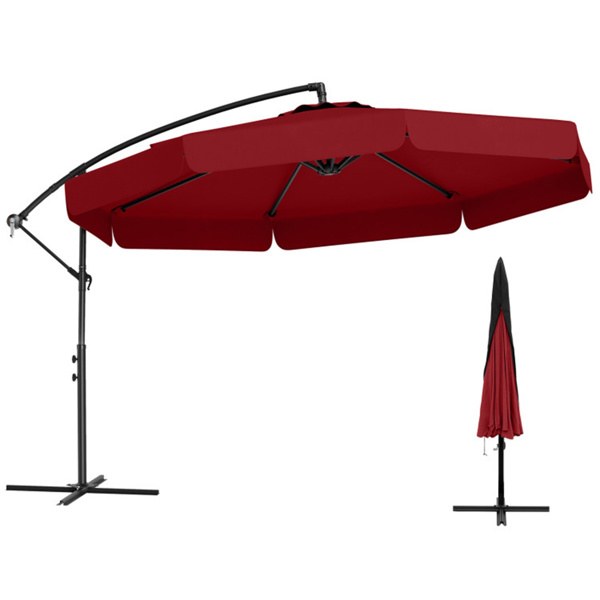10 Feet Patio Cantilever Umbrella - Wine-1