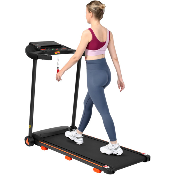 全新家用跑步机，2.5HP 静音折叠跑步机，带心率传感器，承重 300 磅，7.5 英里/小时，倾斜跑步机，带 USB 充电站和蓝牙扬声器，6 个减震装置-12