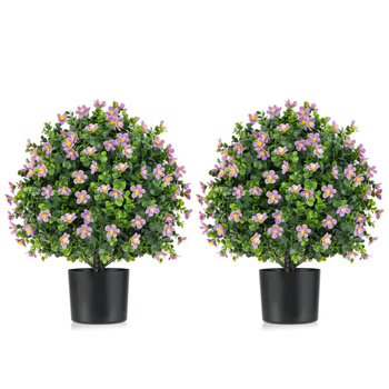 2包逼真的人造盆栽植物-紫色   （amazon shipping-发货，WALMART禁止销售）