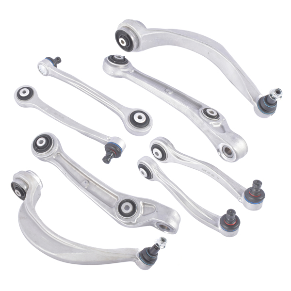 控制臂套装 8Pcs Control Arm & Ball Joint Assembly For 2010-2018 Audi A8 D4 S8 Quattro 4H0407505E 4H0407509E-4