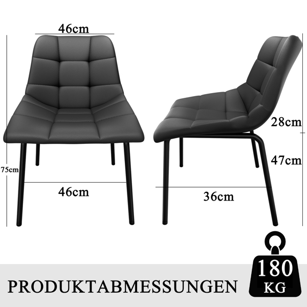 Esszimmerstühle 6er Set, Stühle Esszimmer Kunstleder mit Hoher Rückenlehne, Küchenstühle Modern mit Metallfüßen, Gepolsterter Esstisch Stühle Geeignet für Wohnzimmer Küche-2