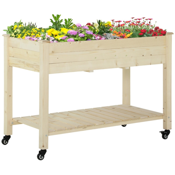 高架花园床/木制花盆 /木材种植箱（周末不发货）（ Amazon Shipping）（WalMart禁售）-1