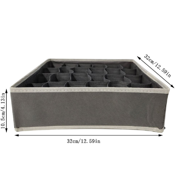 Schubladen-Organizer mit Trennwand, 2er-Set Faltbare Stoff-Organizer für Kleiderschrank, Aufbewahrung im Schlafzimmer, Aufbewahrungsboxen für Socken, Unterwäsche, Krawatten, Schals, Grau-3