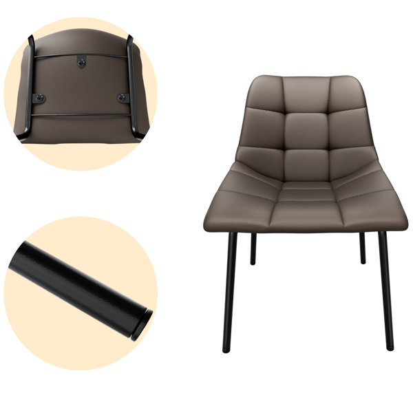 Esszimmerstühle 8er Set, Stühle Esszimmer Kunstleder mit Hoher Rückenlehne, Küchenstühle Modern mit Metallfüßen, Gepolsterter Esstisch Stühle Geeignet für Wohnzimmer Küche-5