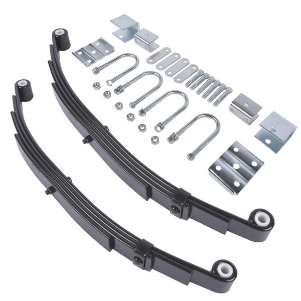 板簧套装 3500lb Single Trailer Axle Suspension Kit Leaf Spring U-bolt & Hanger Kit Include Complete tandem trailer axle hanger kit for 1-3/4" leaf springs-5