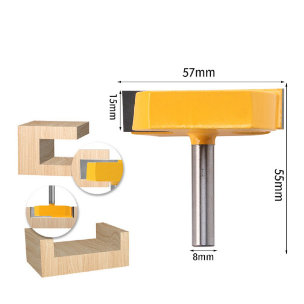Oberflächenfräser, Planfräser 8mm Schaft Reinigung Fräser, Flächenhobelung Router Bits Spoilboard Oberfläche Schaftfräser Bit Abflachfräser Boden Holzbearbeitungswerkzeug Oberflächenbit Flächenfräser-1