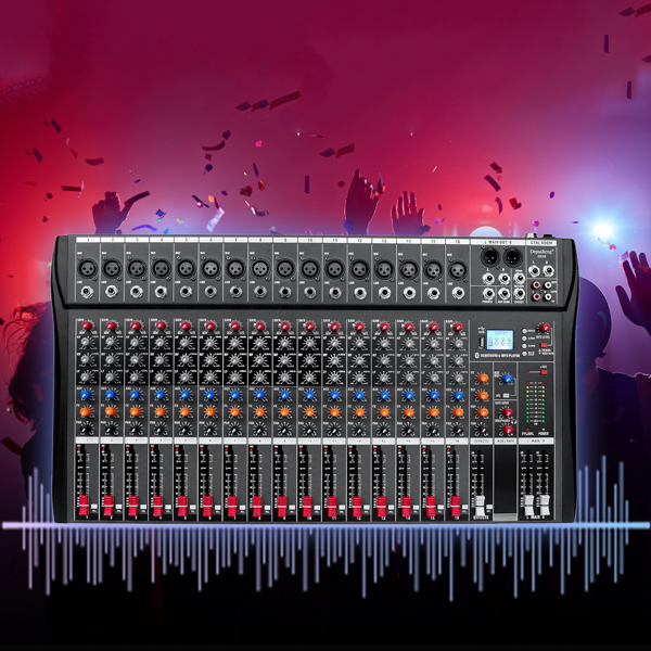 A1-16路调音台美标宽压 Digital 16-Channel Mixer Sound Board Console Wireless Live Studio Audio Mixer Power Mixing USB (110V-220V)-2