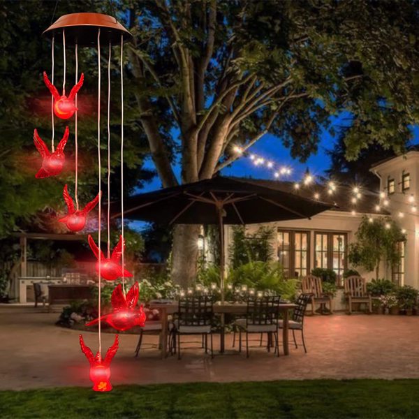 Solar Wind Chime Lights LED Color Changing Hanging Lamp Bird Ball Garden Decor for Home Party Night Garden Decoration-1