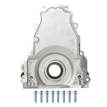 时规盖 Timing Cover w/ 10AN Turbo Oil Drain Fittings for Chevy GMC Gen III GM LS 4.8L 5.3L 5.7L 6.0L