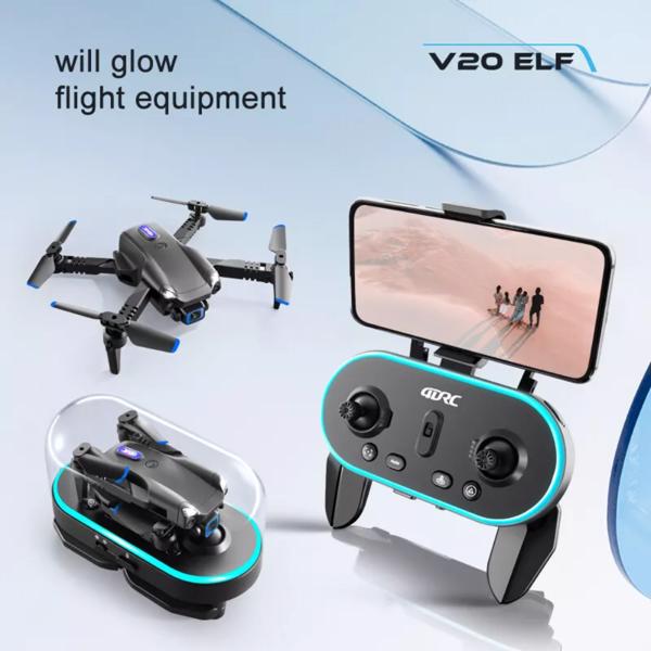 4DRC V20 RC无人机WIFI FPV 6K高清双摄像头手势照片四轴飞行器2电池，适合初学者。，物流由UPS/USPS/FEDEX/Amazon物流随机发送-2
