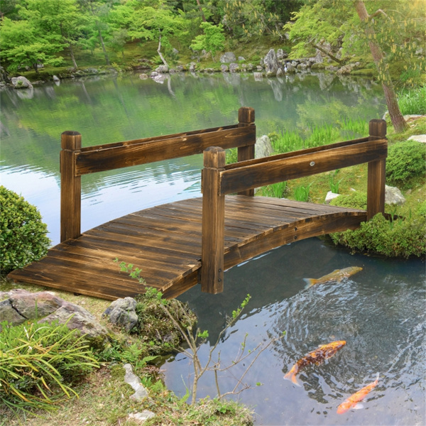  Wooden Garden Bridge Arc Footbridge ( Amazon Shipping)（Prohibited by WalMart）-1