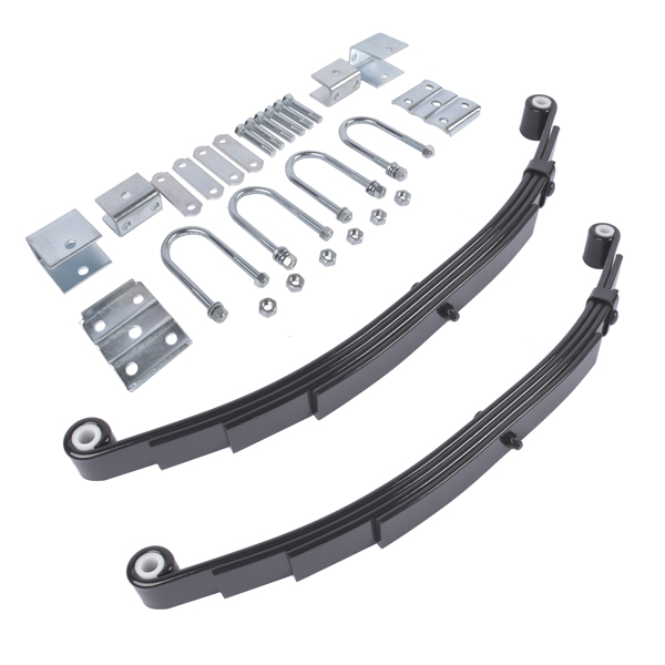 板簧套装 3500lb Single Trailer Axle Suspension Kit Leaf Spring U-bolt & Hanger Kit Include Complete tandem trailer axle hanger kit for 1-3/4" leaf springs-4