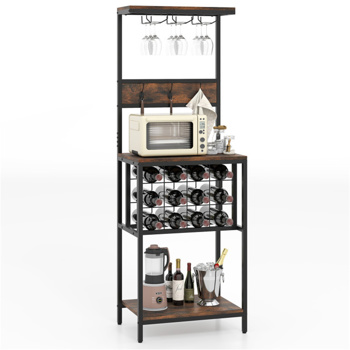 带玻璃架的独立式酒架 （amazon shipping-发货，WALMART禁止销售）