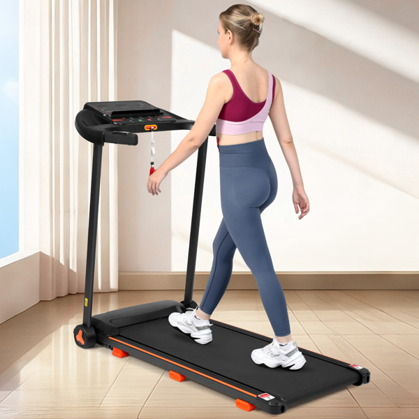 全新家用跑步机，2.5HP 静音折叠跑步机，带心率传感器，承重 300 磅，7.5 英里/小时，倾斜跑步机，带 USB 充电站和蓝牙扬声器，6 个减震装置-3