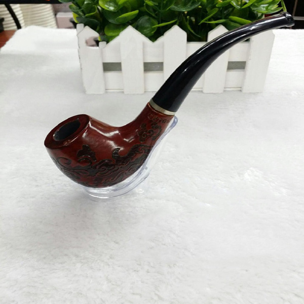 刻花木质烟斗-6