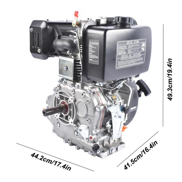 A1-黑色10HP四冲程单缸柴油发动机 10HP 4Stroke Single-Cylinder Diesel Engine 418CC 6300W Recoil 3600RPM Air Cooled (Black)-4
