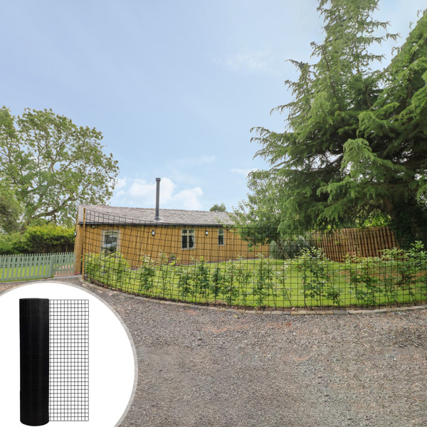 60inch x 50ft Black Vinyl Coated Hardware Cloth 2" X 4" 16Ga Welded Wire Mesh fence, PVC Coated Welded Chicken Wire Fencing, Metal Garden Plant Fencing, for Chicken Coop and Home Improvement -5