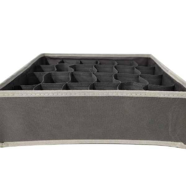 Schubladen-Organizer mit Trennwand, 2er-Set Faltbare Stoff-Organizer für Kleiderschrank, Aufbewahrung im Schlafzimmer, Aufbewahrungsboxen für Socken, Unterwäsche, Krawatten, Schals, Grau-1
