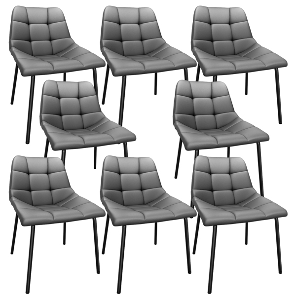 Esszimmerstühle 8er Set, Stühle Esszimmer Kunstleder mit Hoher Rückenlehne, Küchenstühle Modern mit Metallfüßen, Gepolsterter Esstisch Stühle Geeignet für Wohnzimmer Küche-1