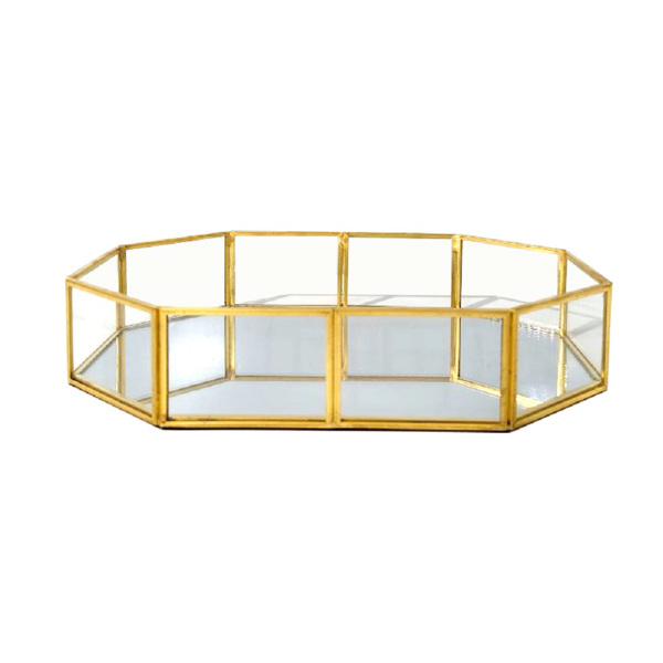  Best Quality Glass Metal Tray Custom Home Decorative Serving Tray for Kitchen Use-1