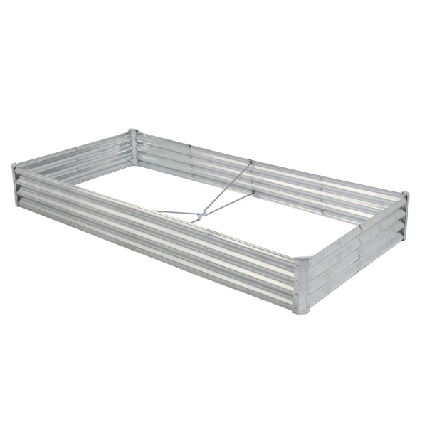 2PCS 8*4*1FT 拼接式长方形镀锌板 原色 铁种植-3