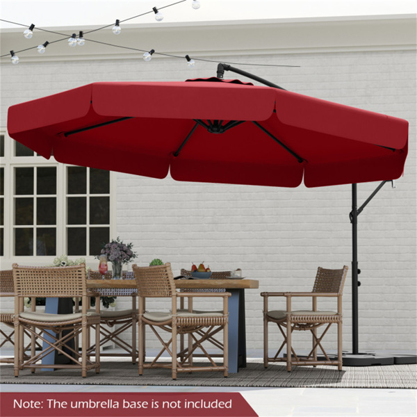 10 Feet Patio Cantilever Umbrella - Wine-6