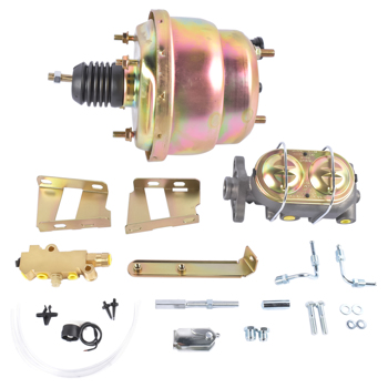刹车盘套装 7\\" Dual Power Brake Booster Master Cylinder Disc Kit for Chevy Impala Bel Air Biscayne 1959-1964