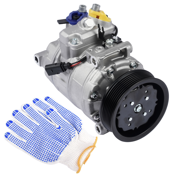 空调压缩机 A/C Compressor w/ Clutch for Audi Q7 2007-2010 Touareg 2007-2017 V6 3.6L 7SEU17C 7L6820803D 7P0820803E-5