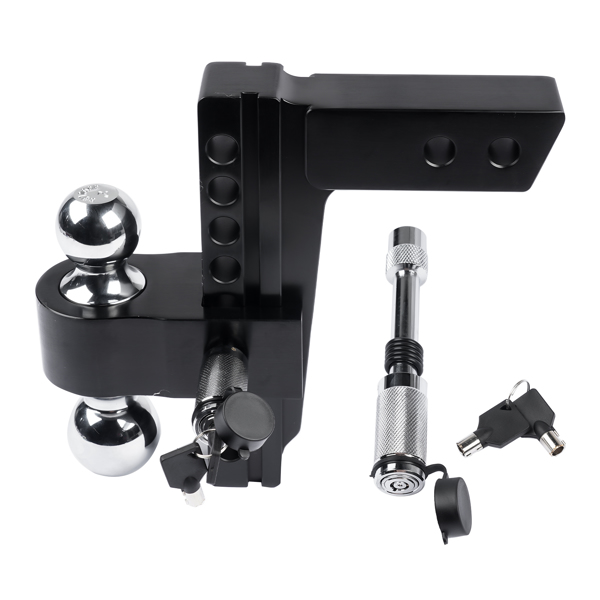 拖车挂接装置 Adjustable Aluminum Trailer Hitch Fits 2-inch Receiver Solid Tube Hitch 12500LBS 8 Inch Drop/Rise-4