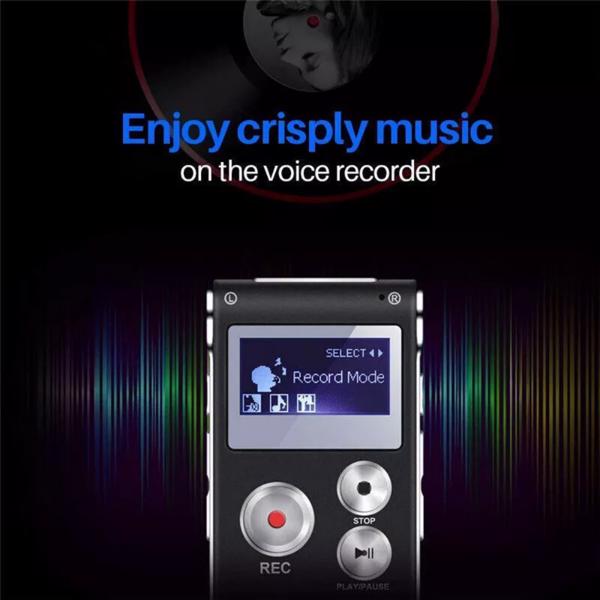 讲座数字录音机录音机音频MP3声音迷你录音机麦克风(32GB)-4