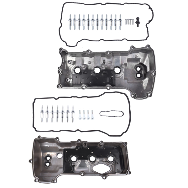 气门室盖 2PCS Left & Right Aluminum Engine Valve Cover w/ Gasket for 2015-2022 Ford Transit-150 250 350, 2015-2017 Ford Expedition Lincoln Navigator 3.5L V6-7