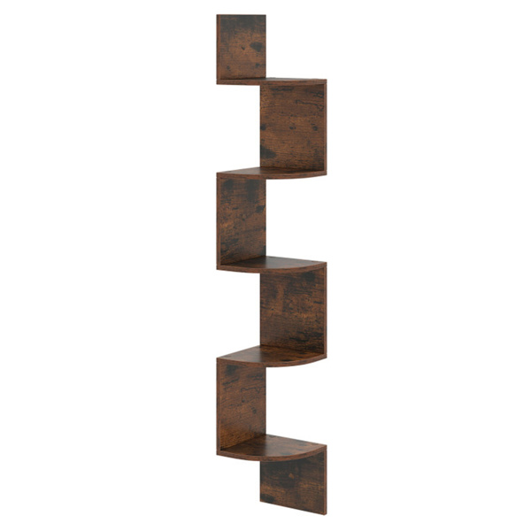 5-layer brown wall mounted corner stand/bookshelf-3