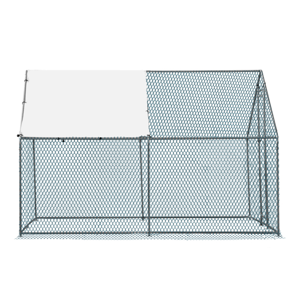 3*3*2m/9.8x9.8x6.5 ft 尖顶鸡舍 180gPE雨布 金属 铁鸡兔笼-6