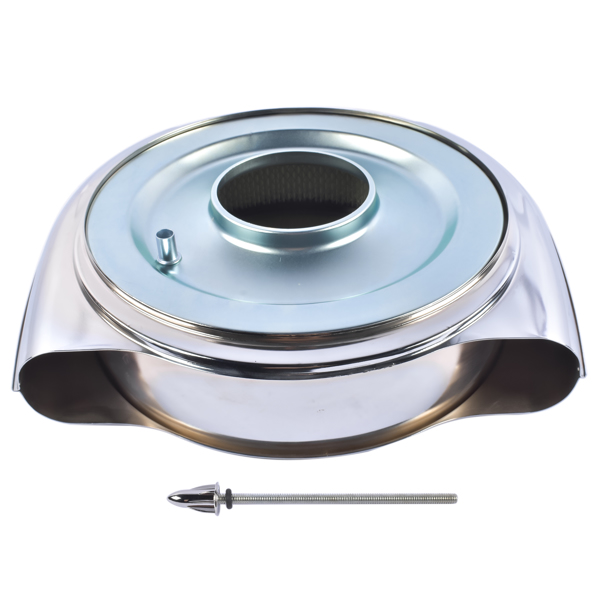 空气滤清器 Round Chrome Air Cleaner Steel Housing Silver with Paper Filter for 5 1/8" Neck-2