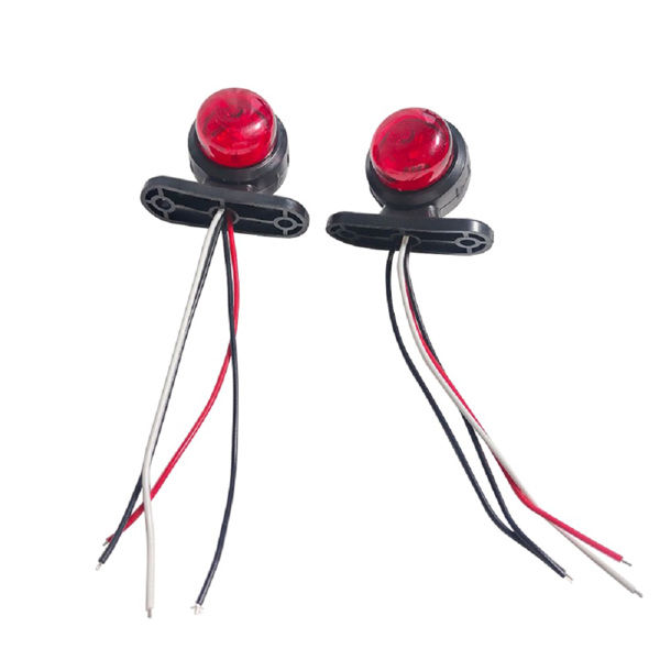 (4pcs) 小双面信号灯12V--24V货车边灯卡车边灯 白+红-3