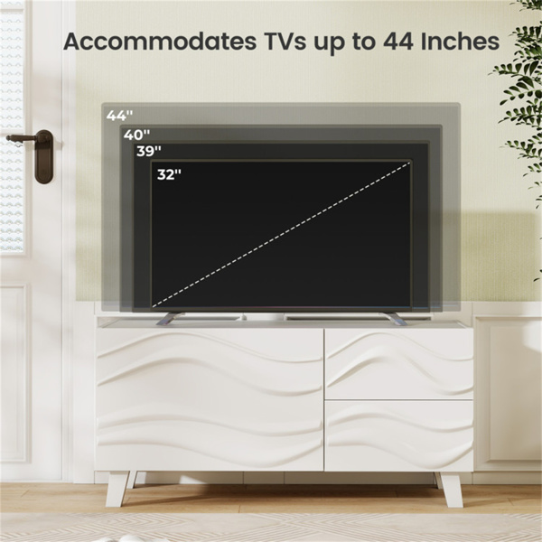 38" x 14"白色时尚电视柜带抽屉 （ WALMART禁止销售）-7