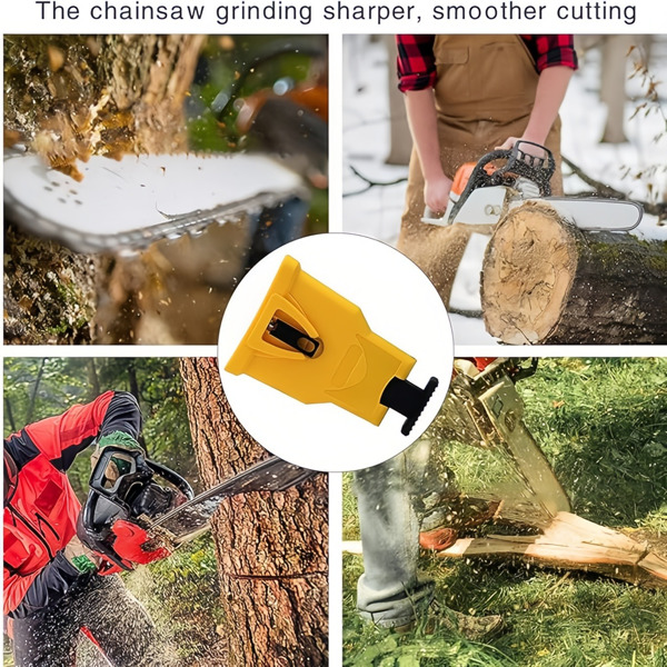链锯磨刀器，便携式链锯磨刀器，通用链锯片磨刀器套件，5块磨刀石，快速工作链锯链磨刀工具，用于12-22英寸链锯-8
