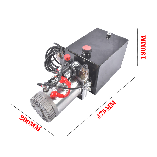  液压泵 8 Quart Double Acting Hydraulic Power Unit Dump Trailer Hydraulic Pump 12V DC 3200 PSI SAE #6-6