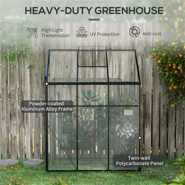  Walk-In Polycarbonate Greenhouse with Roof Vent -AS ( Amazon Shipping)（Prohibited by WalMart）-4