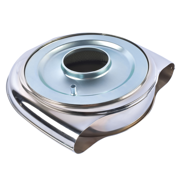 空气滤清器 Round Chrome Air Cleaner Steel Housing Silver with Paper Filter for 5 1/8" Neck-7