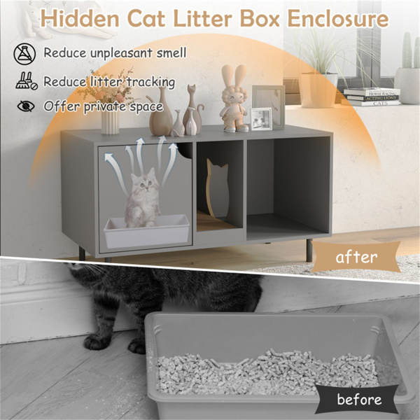 灰色猫砂箱外壳 （amazon shipping-发货，WALMART/amazon禁止销售）周末不发货-9