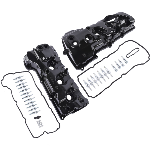 气门室盖 2PCS Left & Right Aluminum Engine Valve Cover w/ Gasket for 2015-2022 Ford Transit-150 250 350, 2015-2017 Ford Expedition Lincoln Navigator 3.5L V6-9